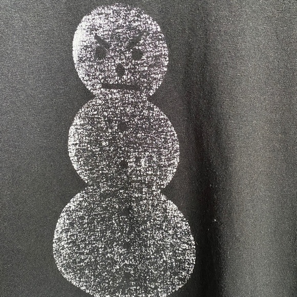 Hanes Women's Black Angry Snowman Print Tee Size Medium - Picture 3 of 9